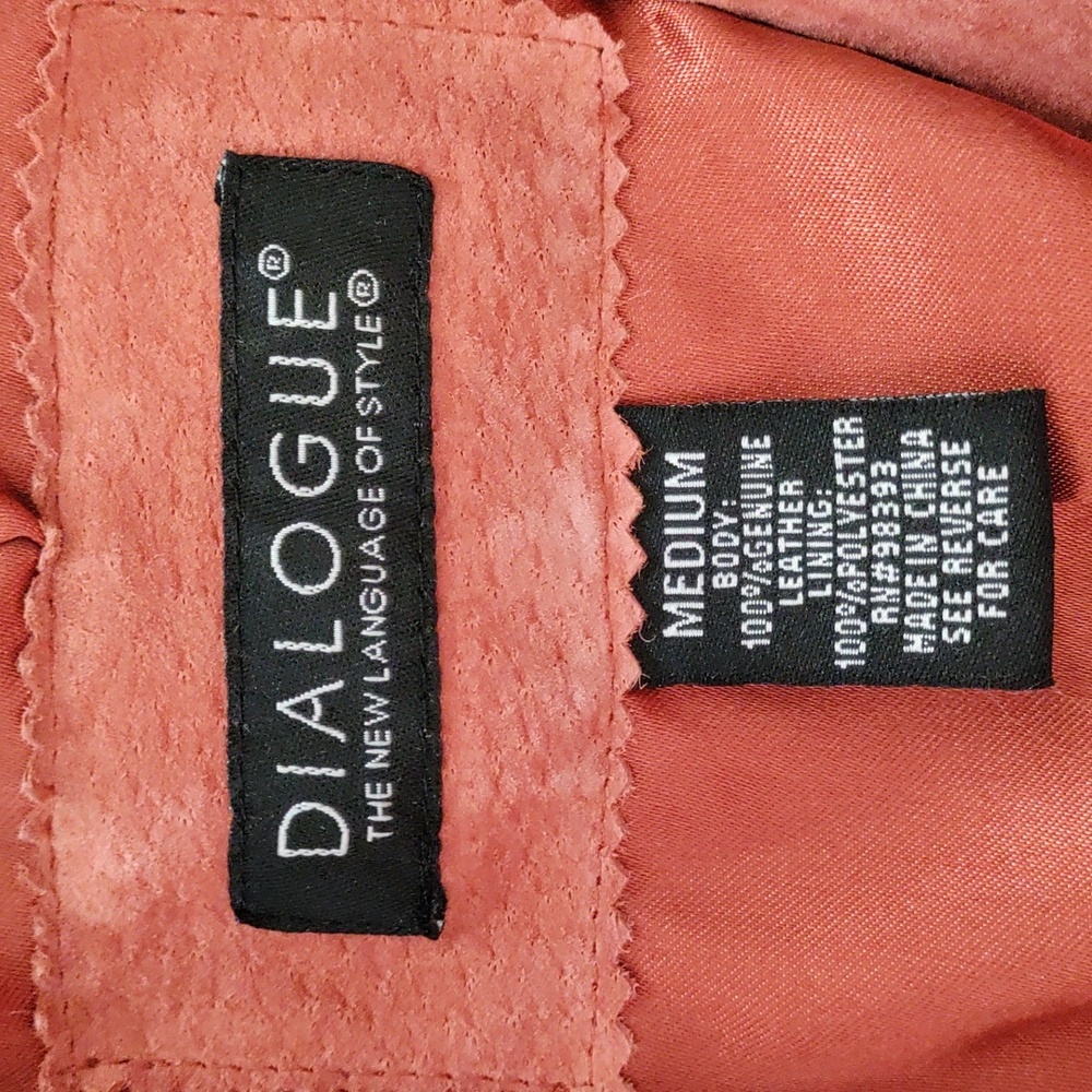 01L02 Dialogue rust suede leather button front pa… - image 9